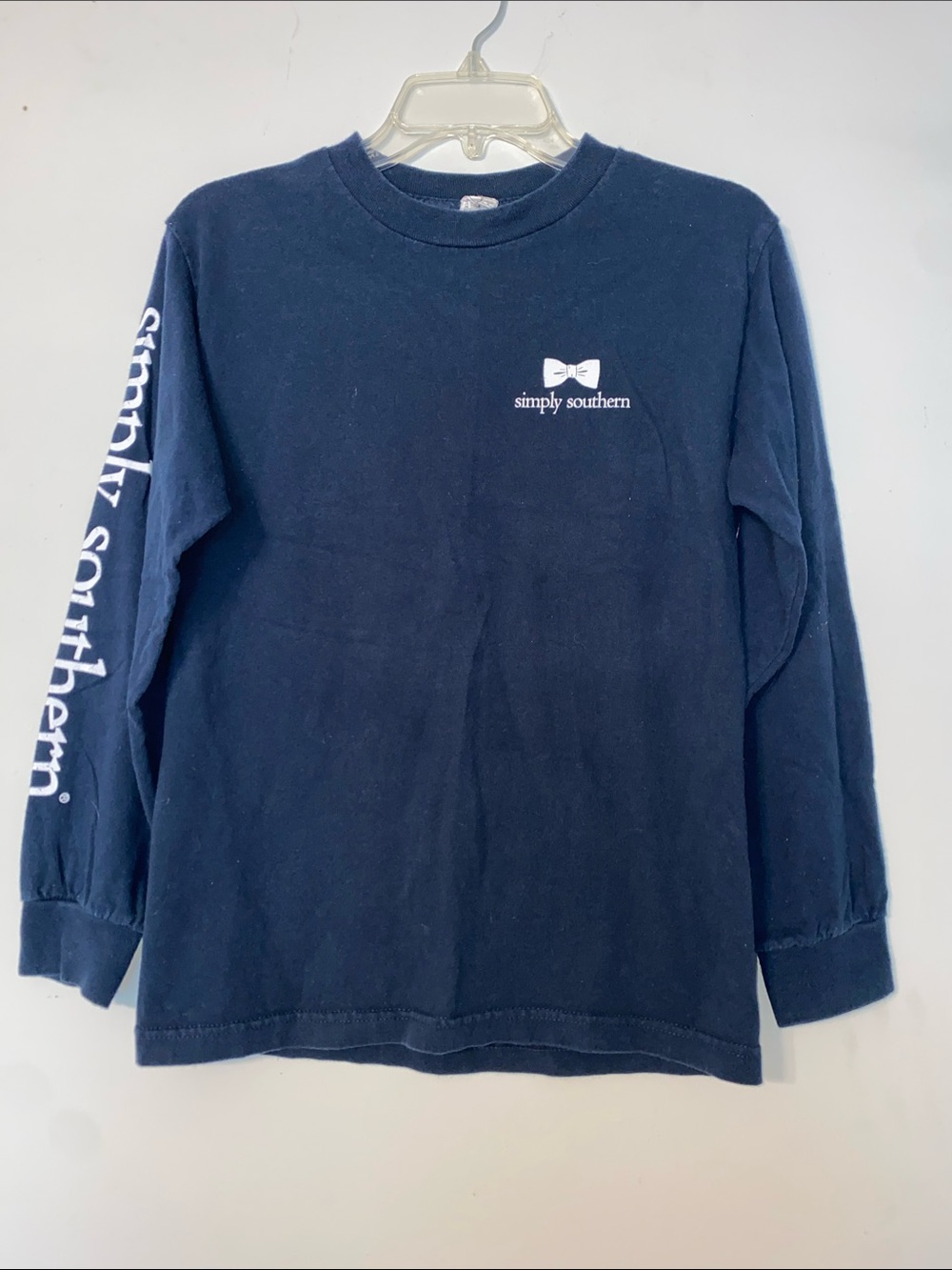 Simply Southern Navy Long Sleeve Tee with Bow Accent
